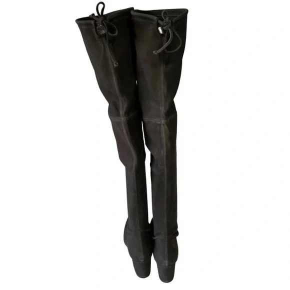 Stuart Weitzman Genna 60 Black Suede Over The Knee Boots Women’s Size 6 - Picture 3 of 9